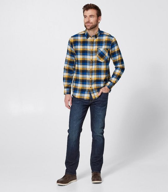 Flannelette Shirt - Yellow/Navy Check | Target Australia