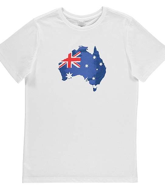 Boys' Short Sleeve Australia Map Print T-Shirt