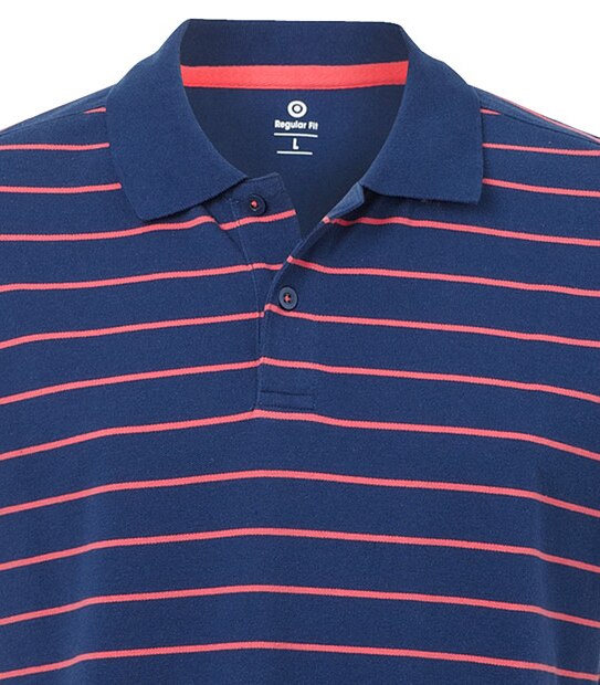 Men's Stripe Polo Top - Twilight Blue