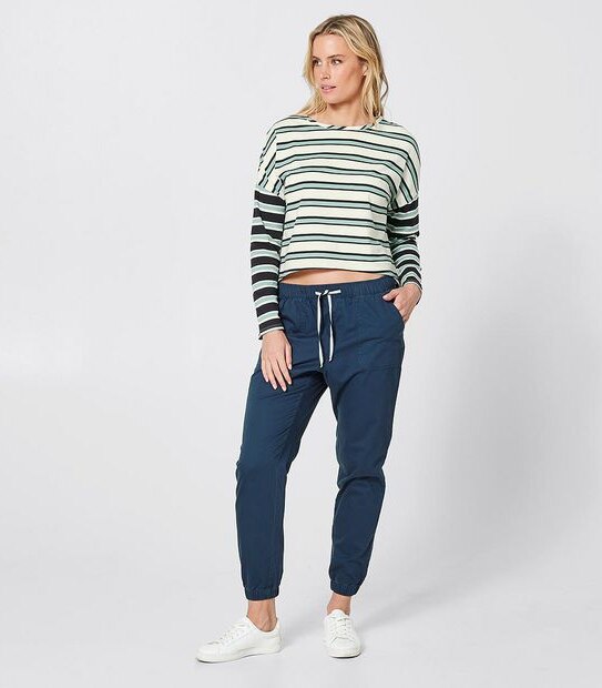 Piping Hot Woven Jogger - Navy Blue