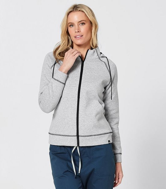 Piping Hot Technical Zip Through Jacket - Grey Marle