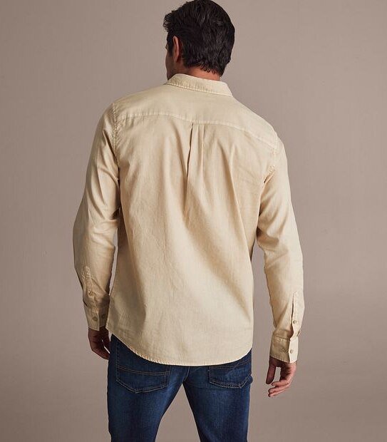 Garment Dye Long Sleeve Casual Shirt