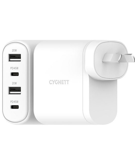 Cygnett PowerPlus&nbsp;45W PD Multiport Wall Charger AU White