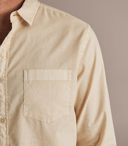 Garment Dye Long Sleeve Casual Shirt