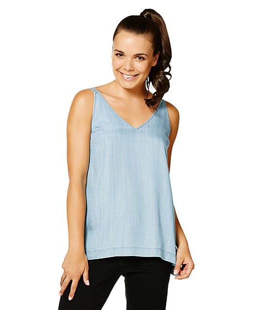 Dannii Minogue Petites Chambray Swing Singlet