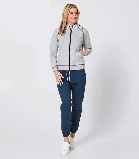 Piping Hot Technical Zip Through Jacket - Grey Marle
