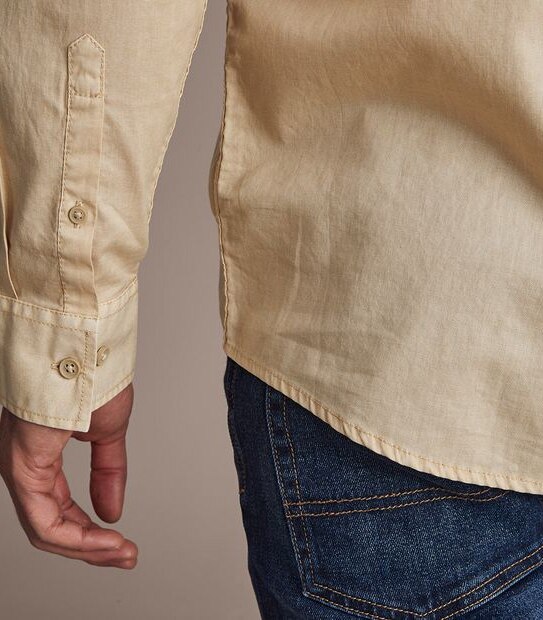 Garment Dye Long Sleeve Casual Shirt