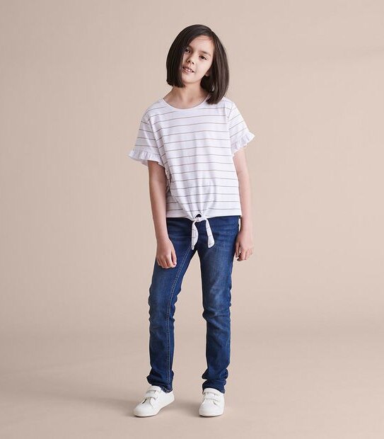Striped Tie Front T-shirt