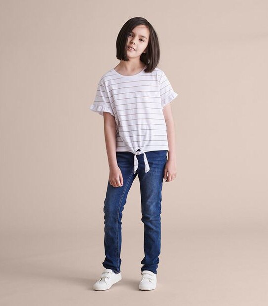 Striped Tie Front T-shirt | Target Australia