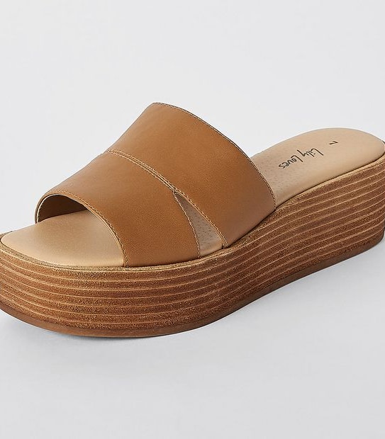 Lily Loves Morgan Flatform Slides - Tan