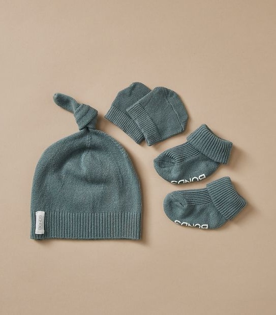 Baby Bonds Organic Cotton Newbies Beanie Set