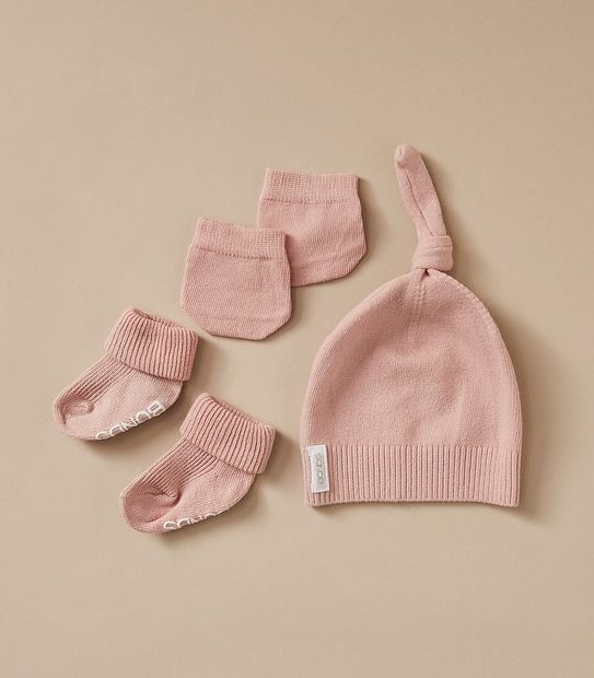 Baby Bonds Organic Cotton Newbies Beanie Set