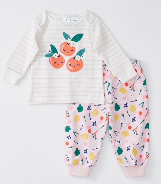 Baby Girl 2 Piece Pyjama Set - Pink