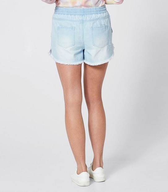 Piping Hot Denim Volley Shorts - Blue