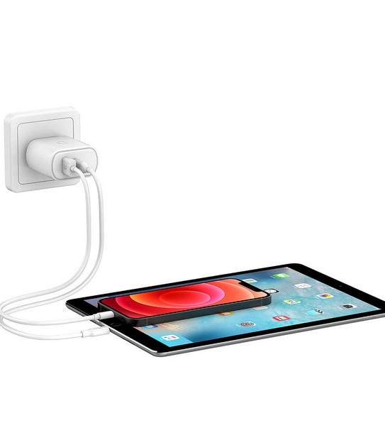 Cygnett PowerPlus 32W USB-C PD Dual Port Wall Charger White