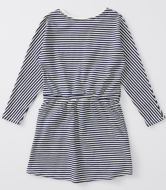 Long Sleeve Striped Dress - Navy Blue