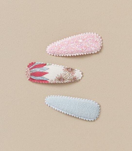 3 Pack Covered Hair Clips