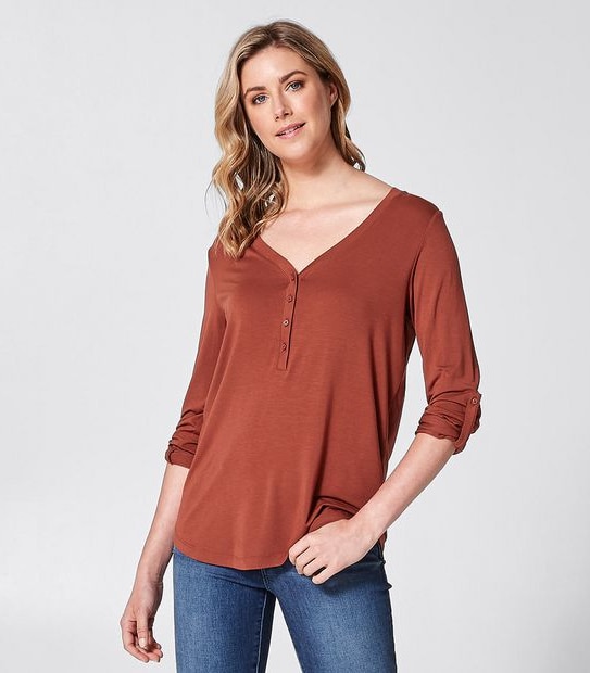 Rory Henley Long Sleeve Top - Burnt Orange