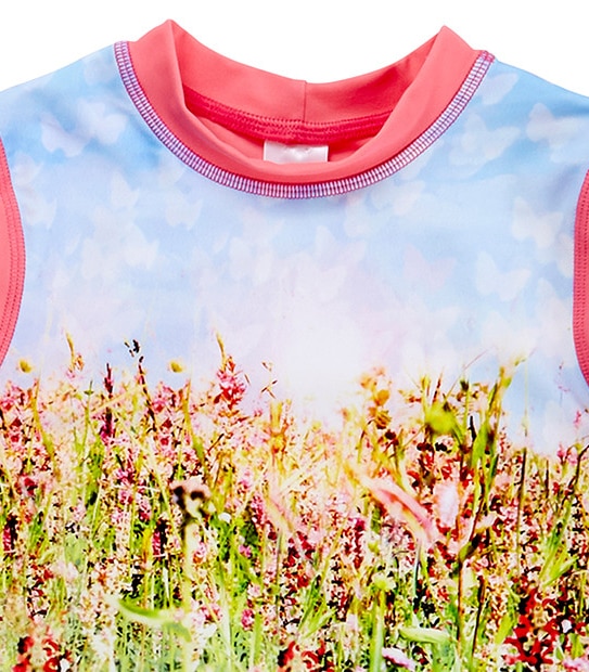 Girls' Long Sleeve Wildflower Photographic Print Rash Vest 2 of 3