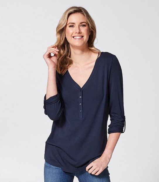 Rory Henley Long Sleeve Top - Navy Blue