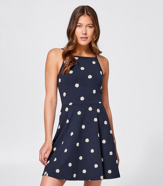 Lily Loves Skater Dress - Navy Daisy