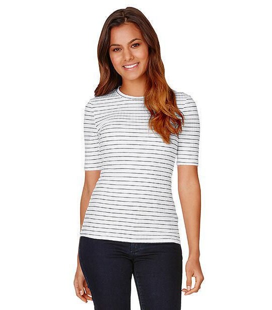 Dannii Minogue Petites Ribbed T-Shirt - White