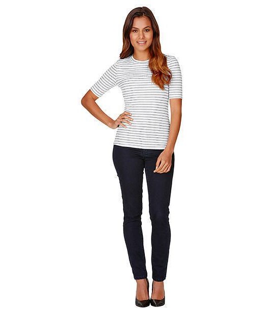 Dannii Minogue Petites Ribbed T-Shirt - White