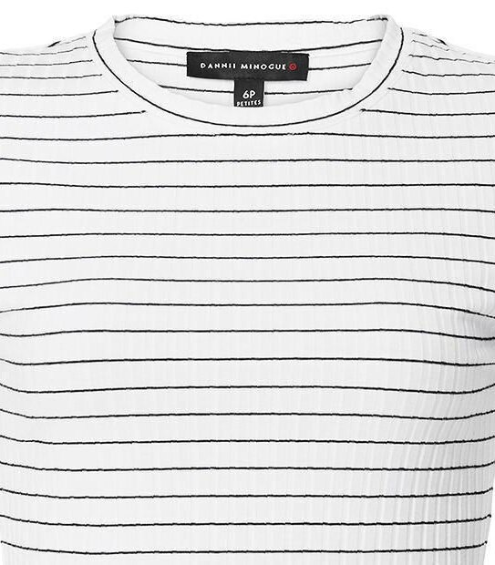 Dannii Minogue Petites Ribbed T-Shirt - White