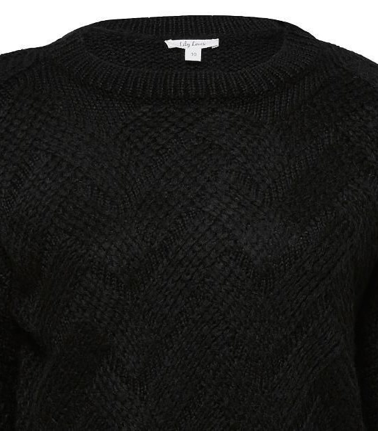 Lily Loves Cable Knit Jumper - Black