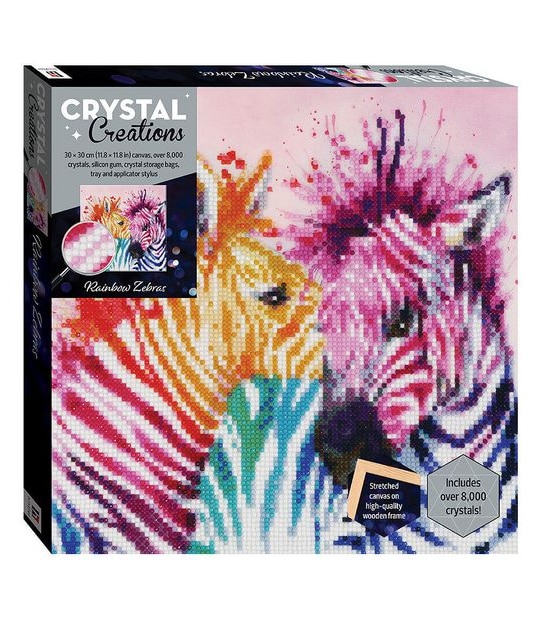 Crystal Creations Canvas - Rainbow Zebras