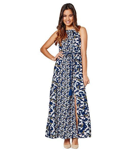 Dannii Minogue Petites Hummingbird Maxi Dress - Blue