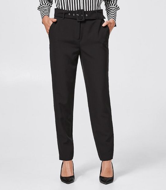 Preview Tapered Leg Fashion Pants - Black
