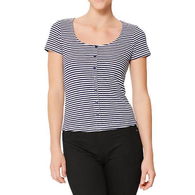 Lily Loves Button Front Ribbed Top Lily Loves Button Front Ribbed Top