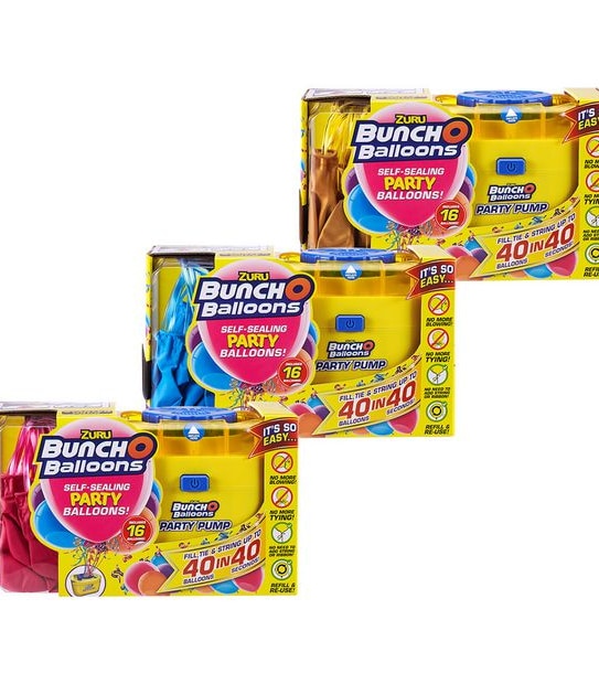 ZURU Bunch O Balloons Self-Sealing Party Balloons! Pump & 16 Pack Assorted