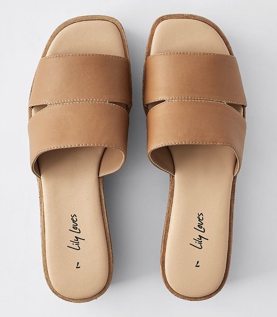 Lily Loves Morgan Flatform Slides - Tan