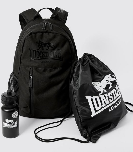 Lonsdale London 3 Piece Backpack - Black