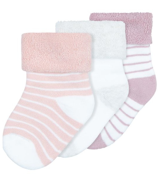 3 Pack Baby Organic Cotton Terry Turn Top Socks