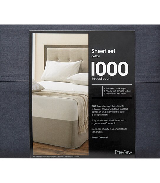 1000 Thread Count Cotton Sheet Set - Midnight