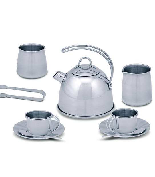 Melissa & Doug: Stainless Steel Tea Set & Storage Stand 