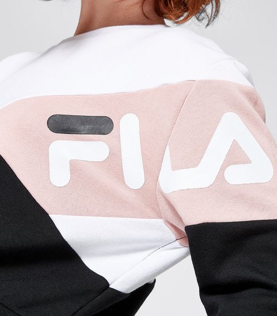 Fila Elana Spliced Crew Jumper - Black/Pink