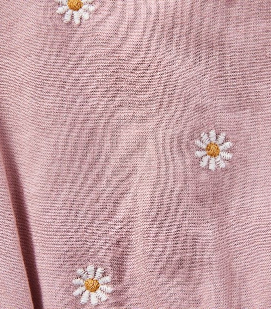 Baby Linen Blend Frill Bodysuit