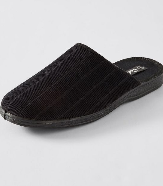 Grosby Tod Scuff Slippers - Black