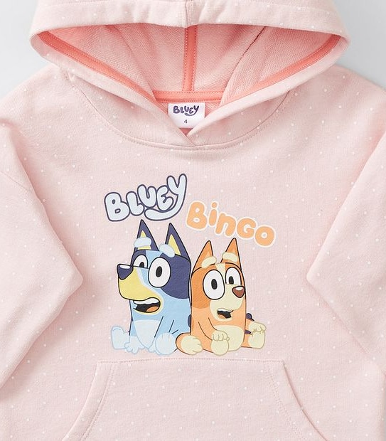 Bluey Polka Dot Pullover Hoodie - Pink
