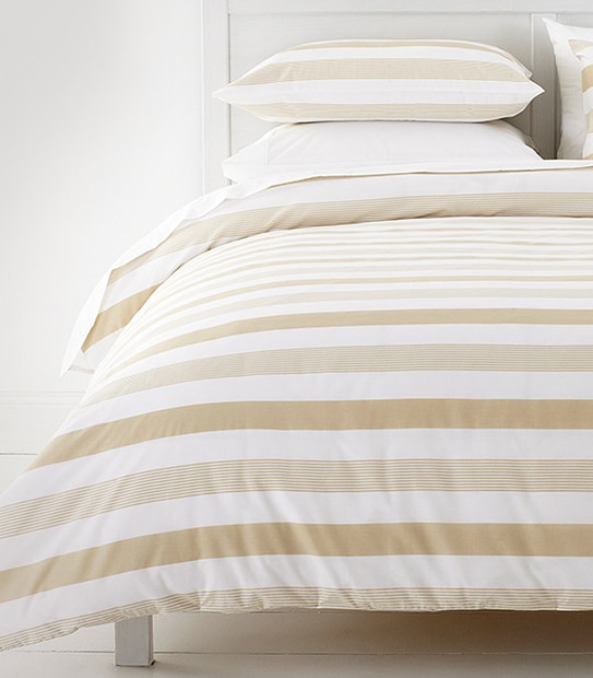 essentials Torbin Quilt Cover Set - Oatmeal/White