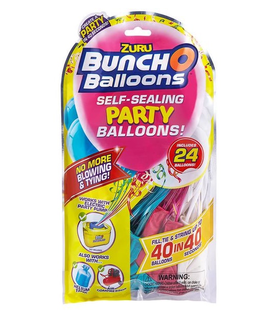ZURU Bunch O Balloons Self-Sealing Celebration Party Balloons! 24 Pack - Pink/White/Teal