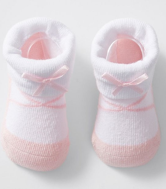 Baby Underworks Ballet Bootie Sock - Pink/White
