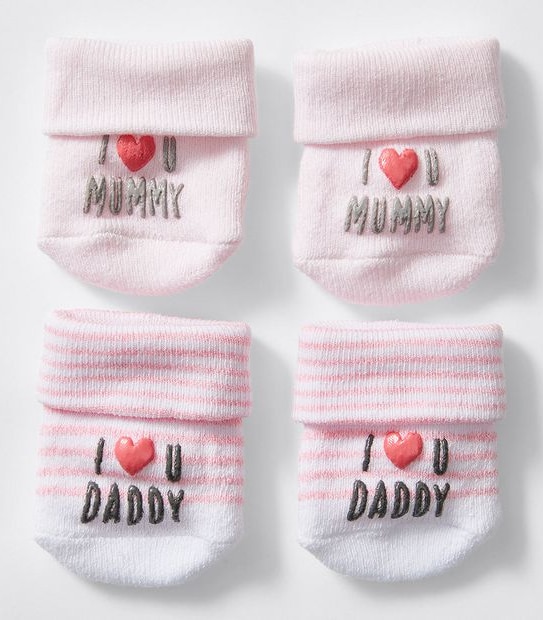 Baby Underworks 2 Pack Socks - Pink Stripe