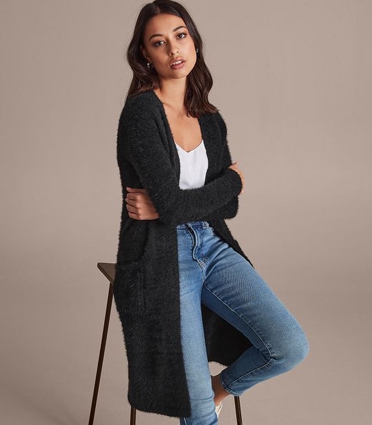 Lily Loves Edge To Edge Feather Cardigan
