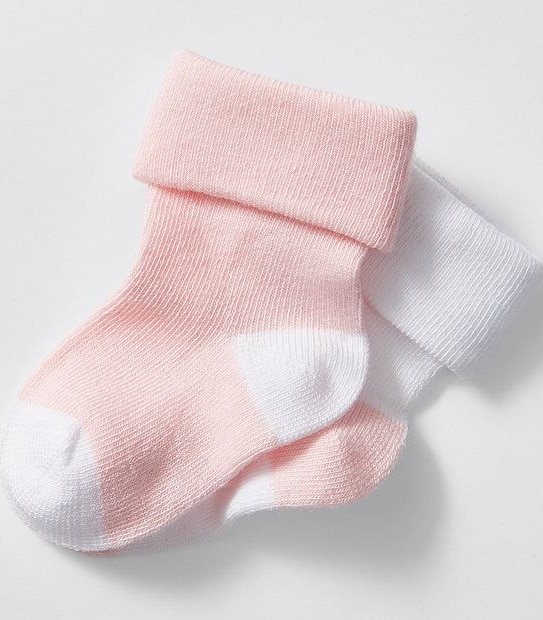 Baby Underworks 2 Pack Socks - Pink/White