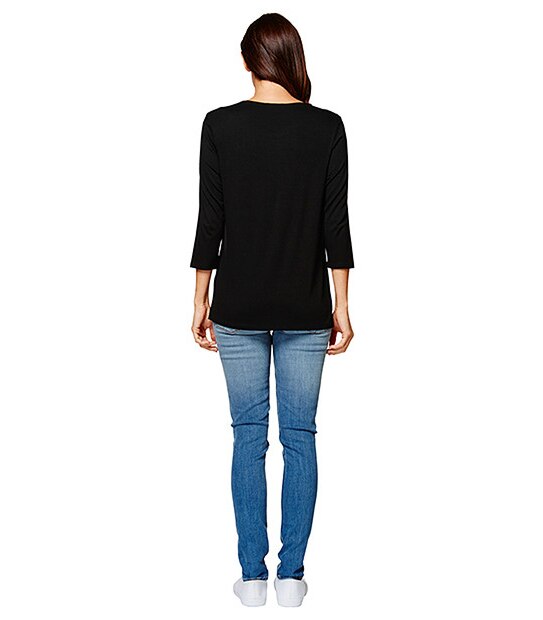 Pleat Front Top - Black